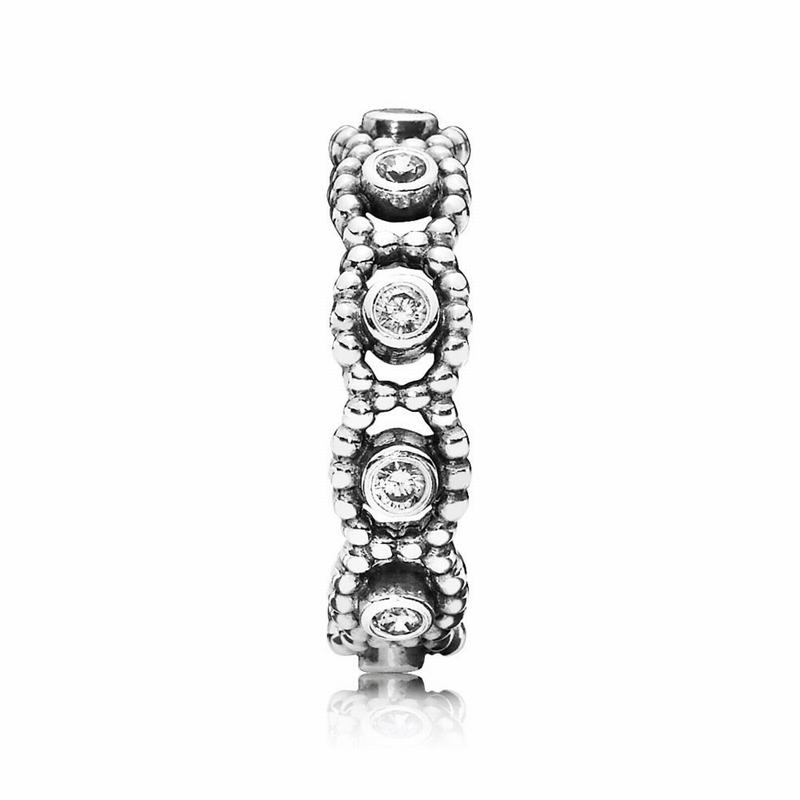 Pandora Her Majesty Stackable Ring Ireland - Sterling Silver/Cubic Zirconia - 402615WXH